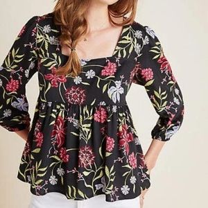 Anthropologie Dolan Cherie floral peplum top